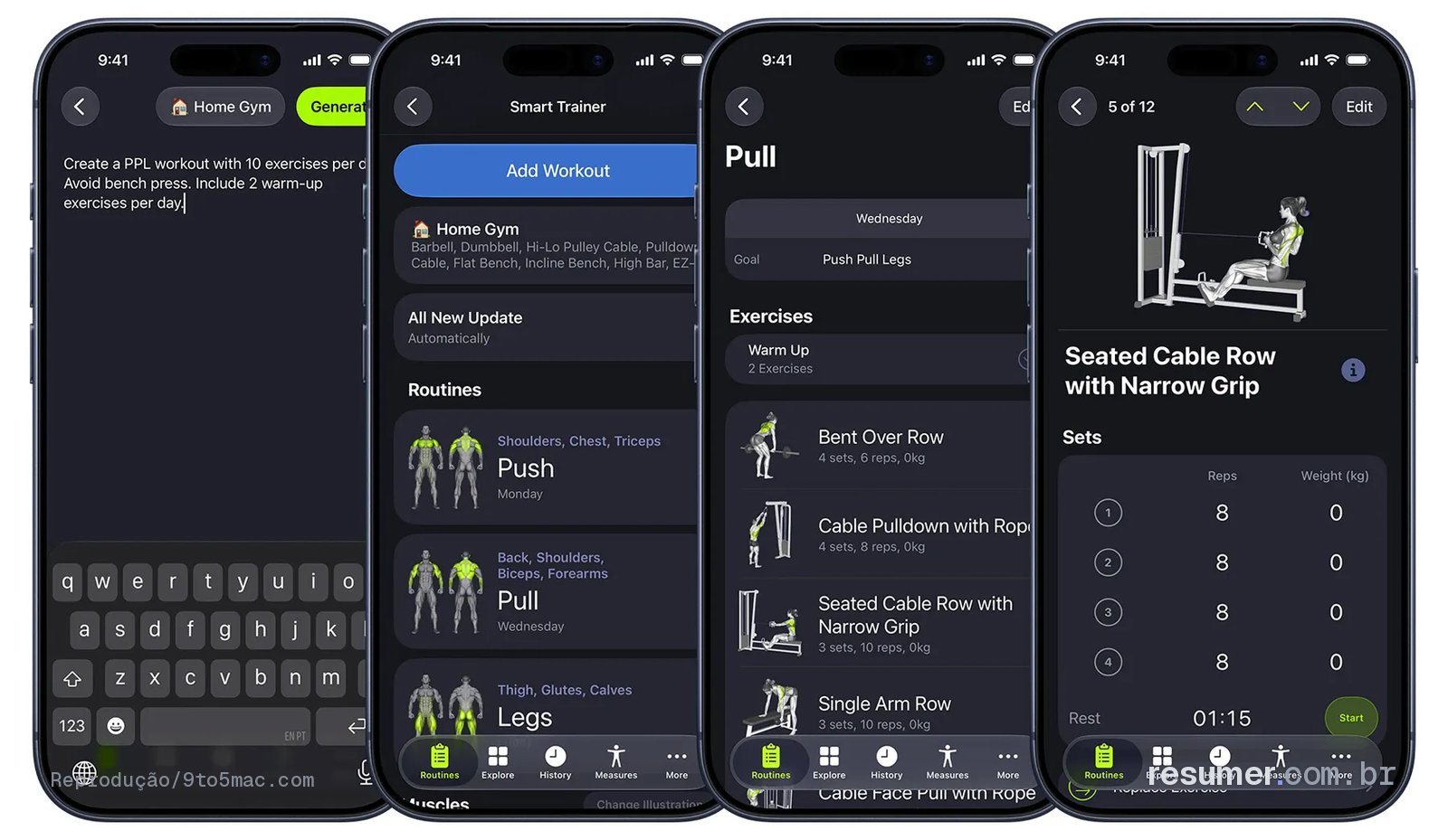 SmartGym 8 cria rotinas de treino por voz ou texto com IA híbrida, dividida entre aparelho e nuvem