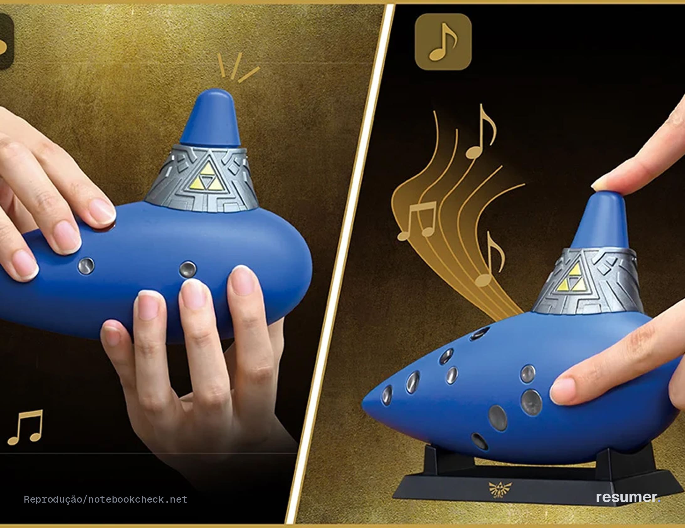 Ocarina elétrica da HORI para Nintendo Switch 2, acessório inspirado em Ocarina of Time