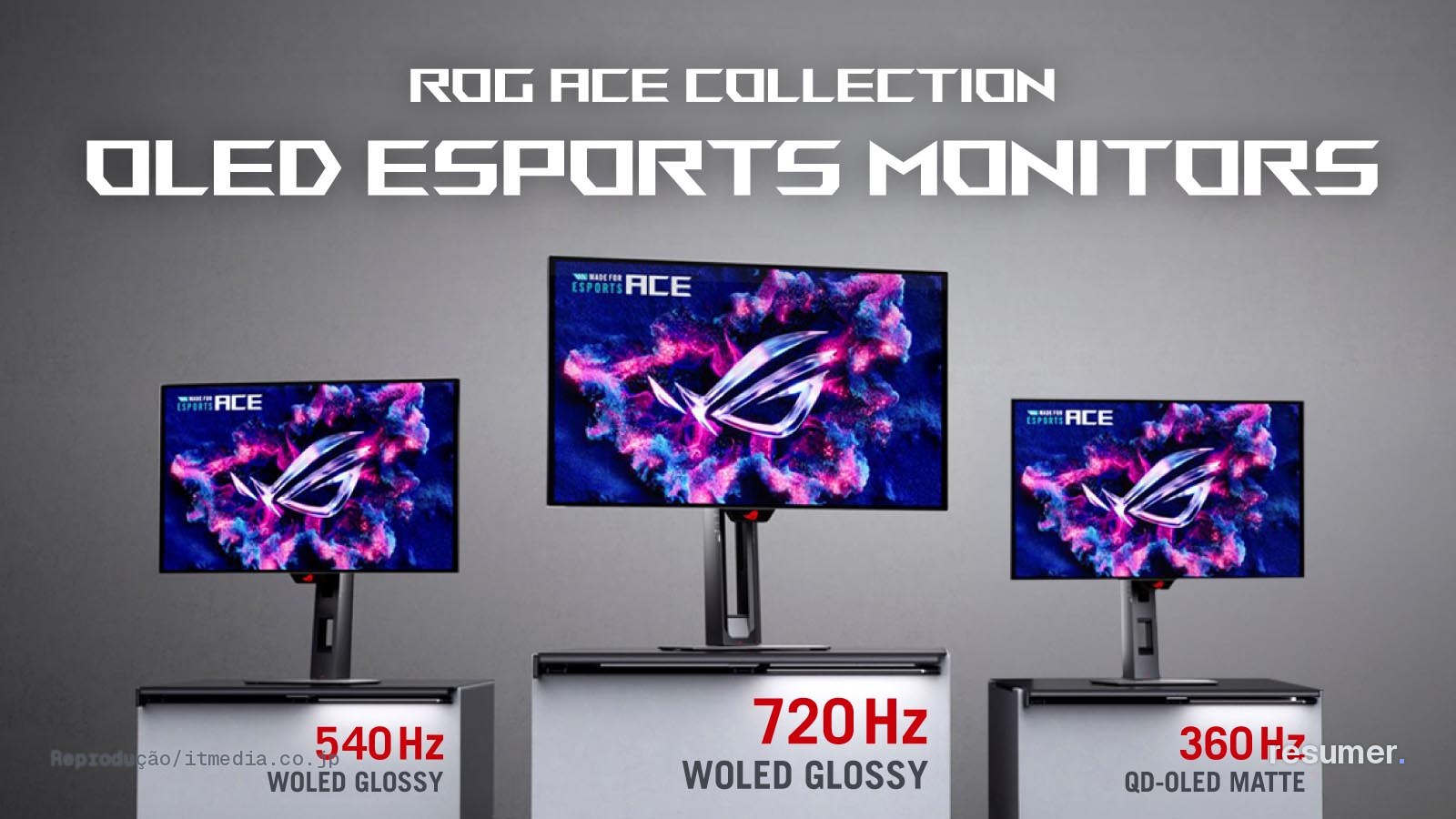 Display ROG Ace da ASUS em destaque com iluminação LED