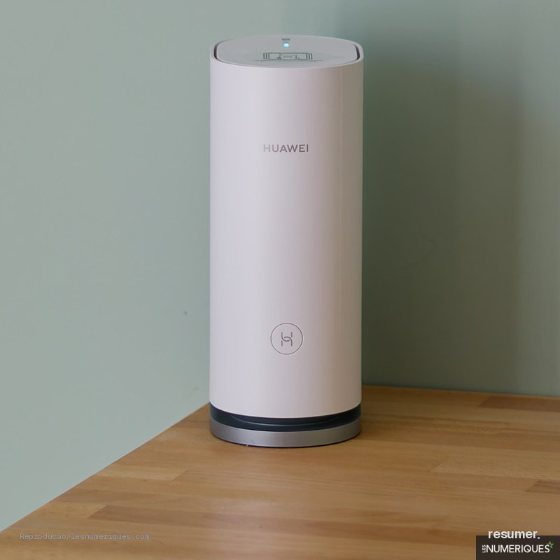 Roteador Huawei Mesh 3 Pack com design portátil e portas Gigabit