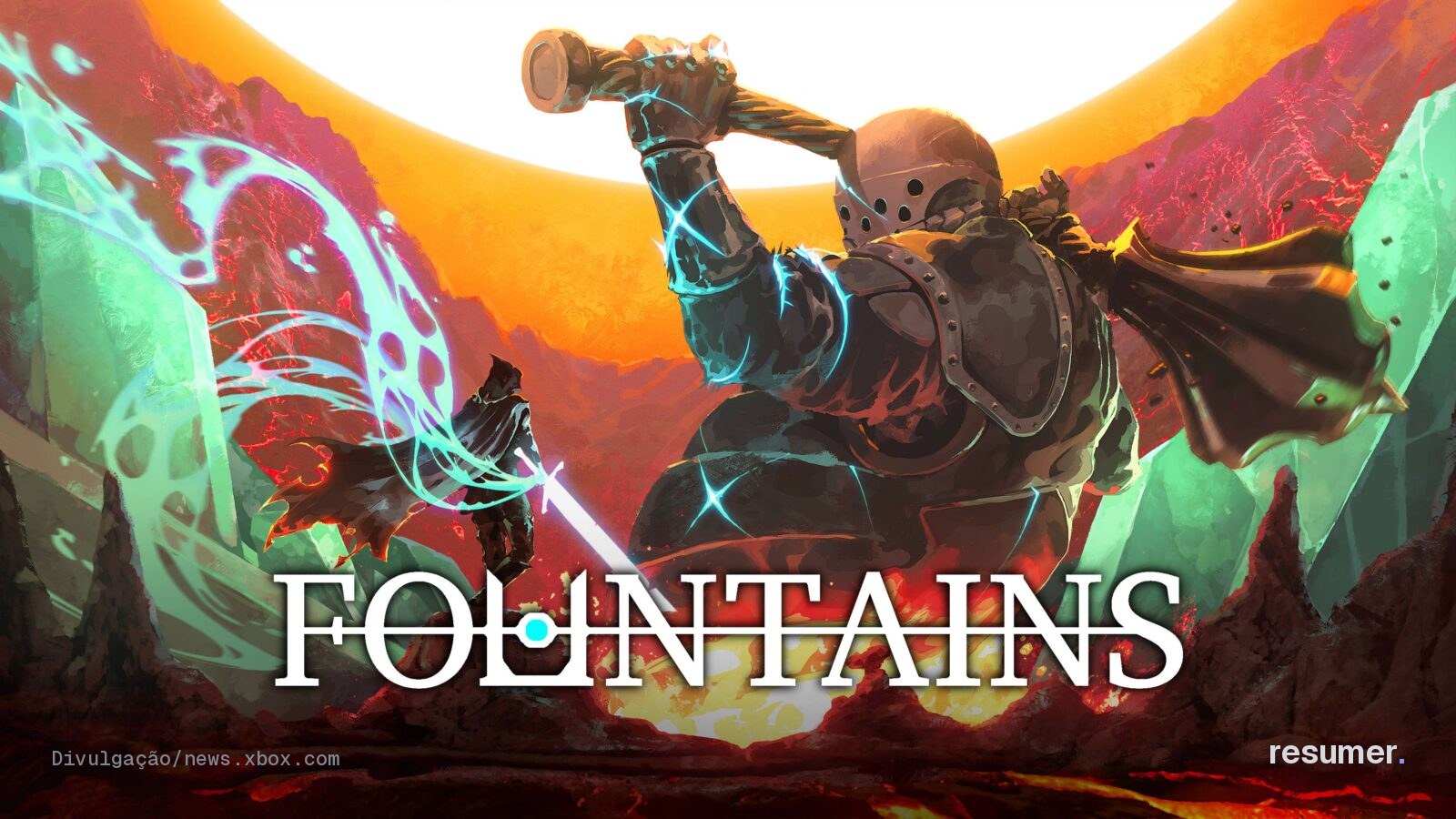 Trailer do jogo Fountains em 2D, estilo Metroidvania