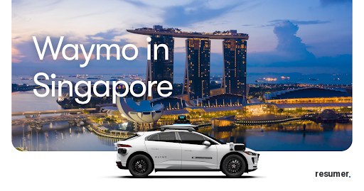 Veículo elétrico de robotaxi da Waymo em Singapura