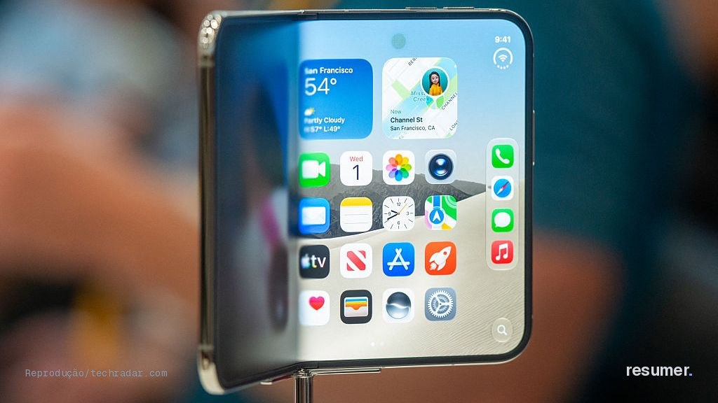 iPhone Duo dobrável da Apple em destaque com design moderno