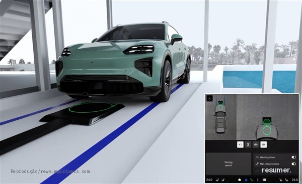 Sistema de carregamento sem fio da Porsche com bateria de 113 kWh