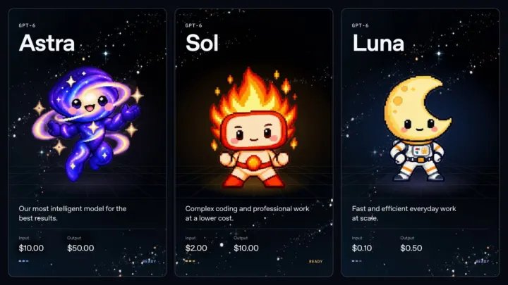 OpenAI lança GPT-6 Sol e Luna com desempenho melhorado e custos reduzidos