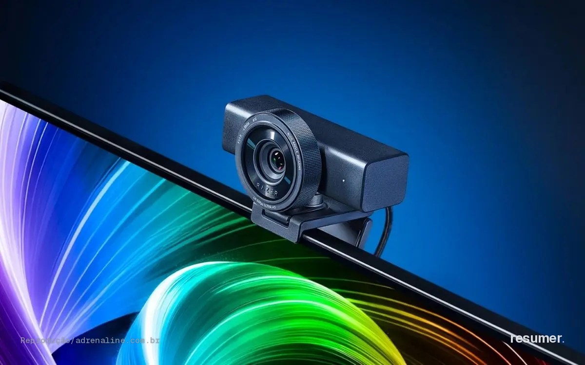 Webcam Razer Kiyo V2 Pro em destaque com resolução 4K a 60fps