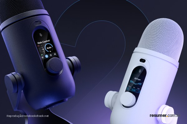 Microfone USB Yeti 2 da Logitech com sensor de proximidade 3D