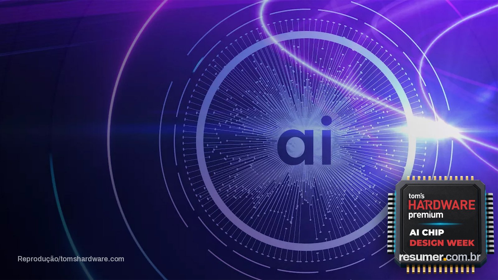 Render of the word AI on a background