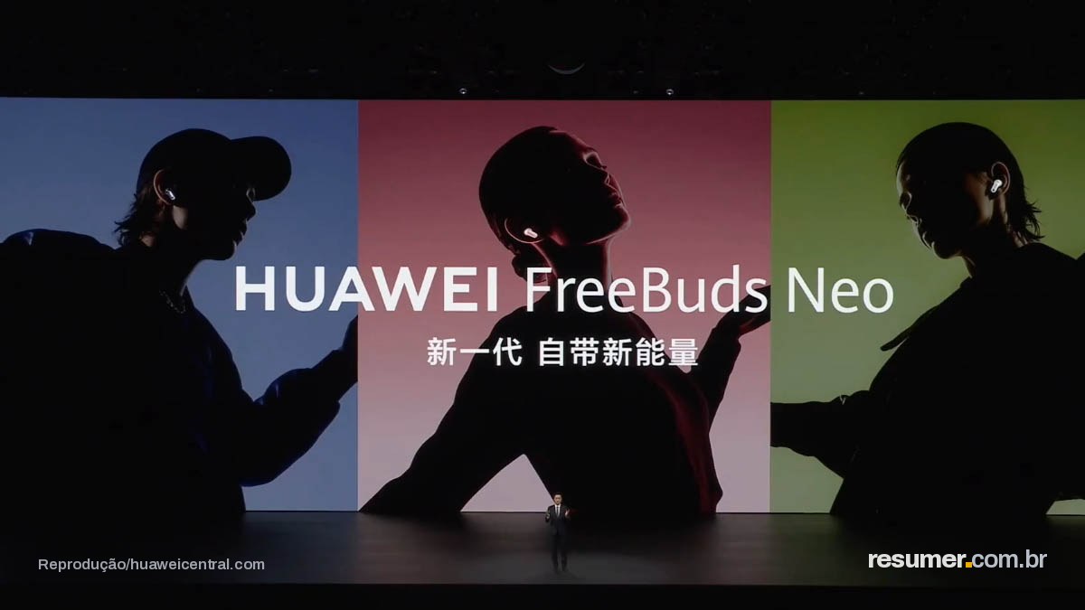 Fone de ouvido sem fio Huawei FreeBuds Neo com design UFO
