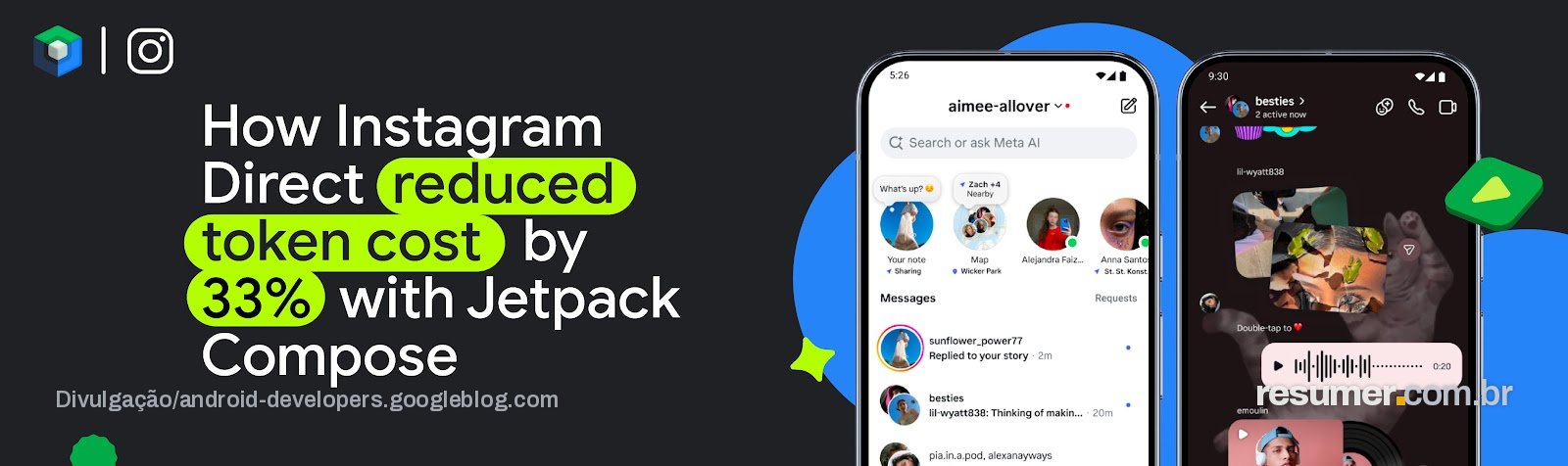 Instagram Direct troca interface por Jetpack Compose, reduzindo custos de tokens