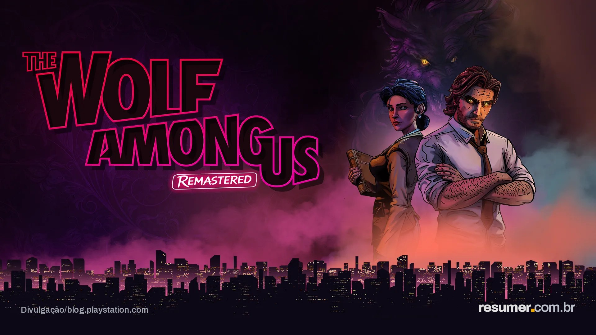Capa do jogo The Wolf Among Us Remastered com estilo artístico original