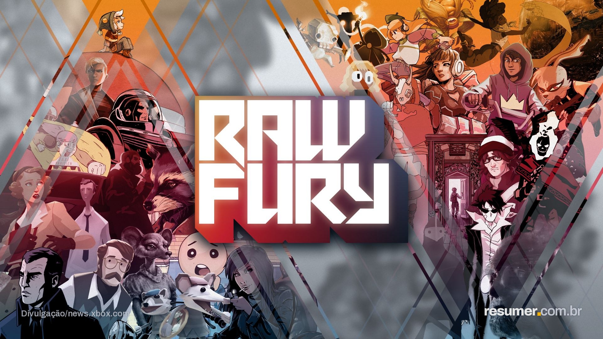 Logo da Raw Fury com destaque para novos jogos para Xbox