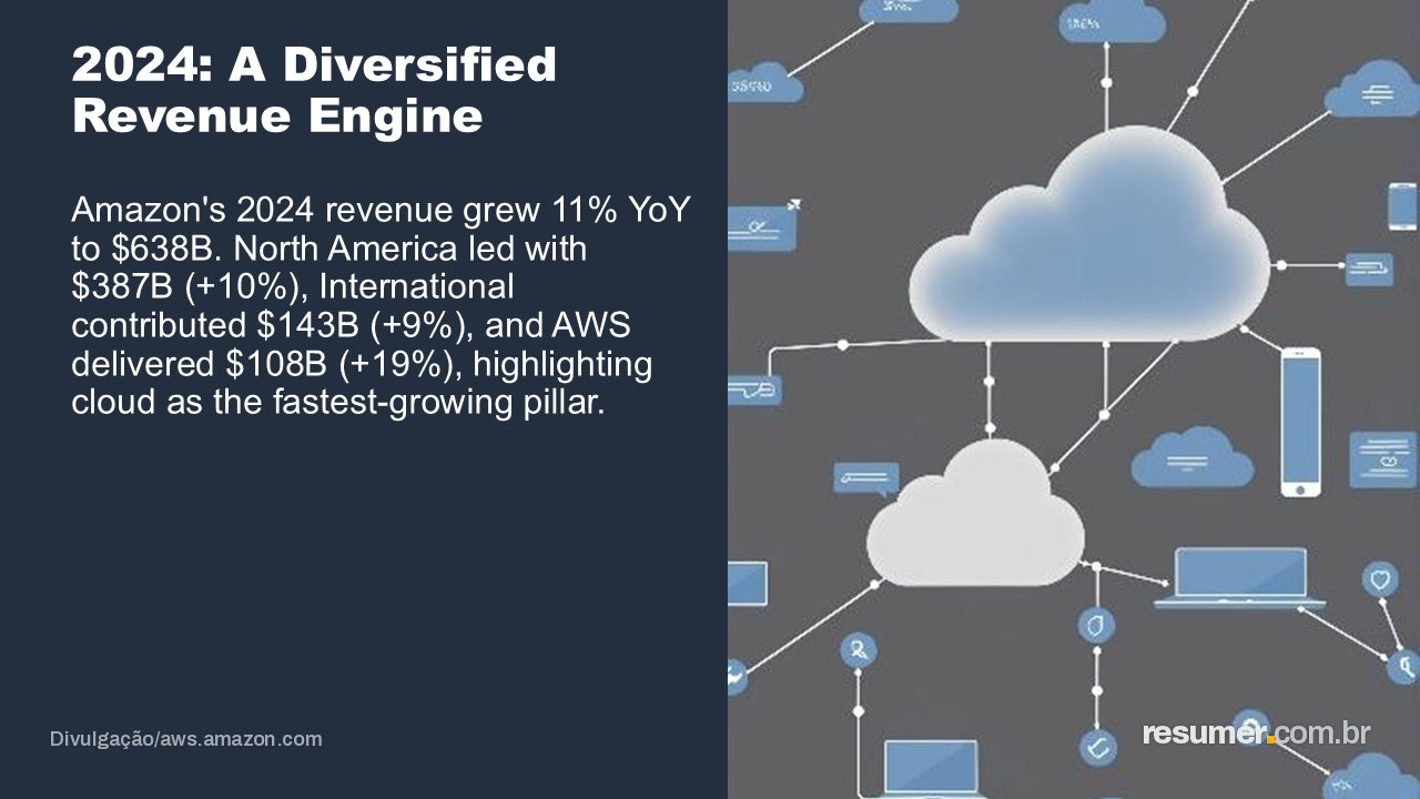 Generated slide titled ‘2024: A Diversified Revenue Engine’ pairing revenue text with an AI-generated image