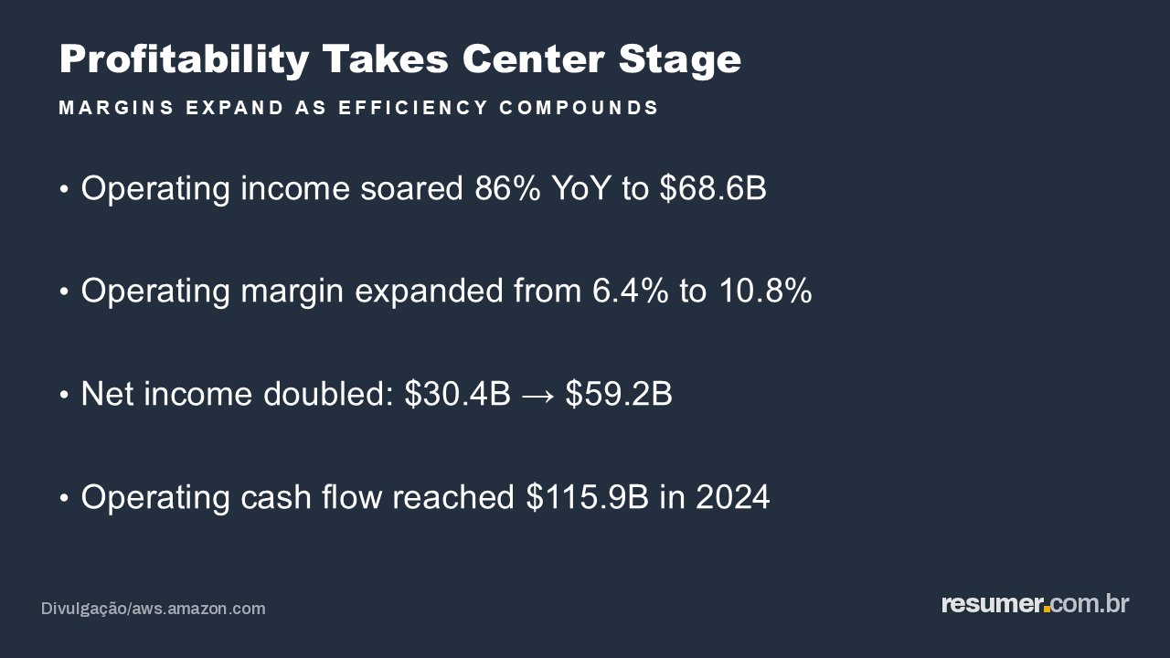 Generated bullet-point slide titled ‘Profitability Takes Center Stage’ with profitability metrics