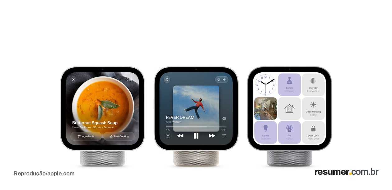 Apple HomeView devices in different colors, showing a variety of apps and functionality