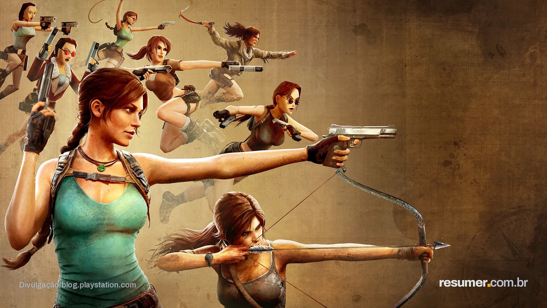 Lara Croft em ação no DLC de The Crew Motorfest, com estilo visual reimaginado