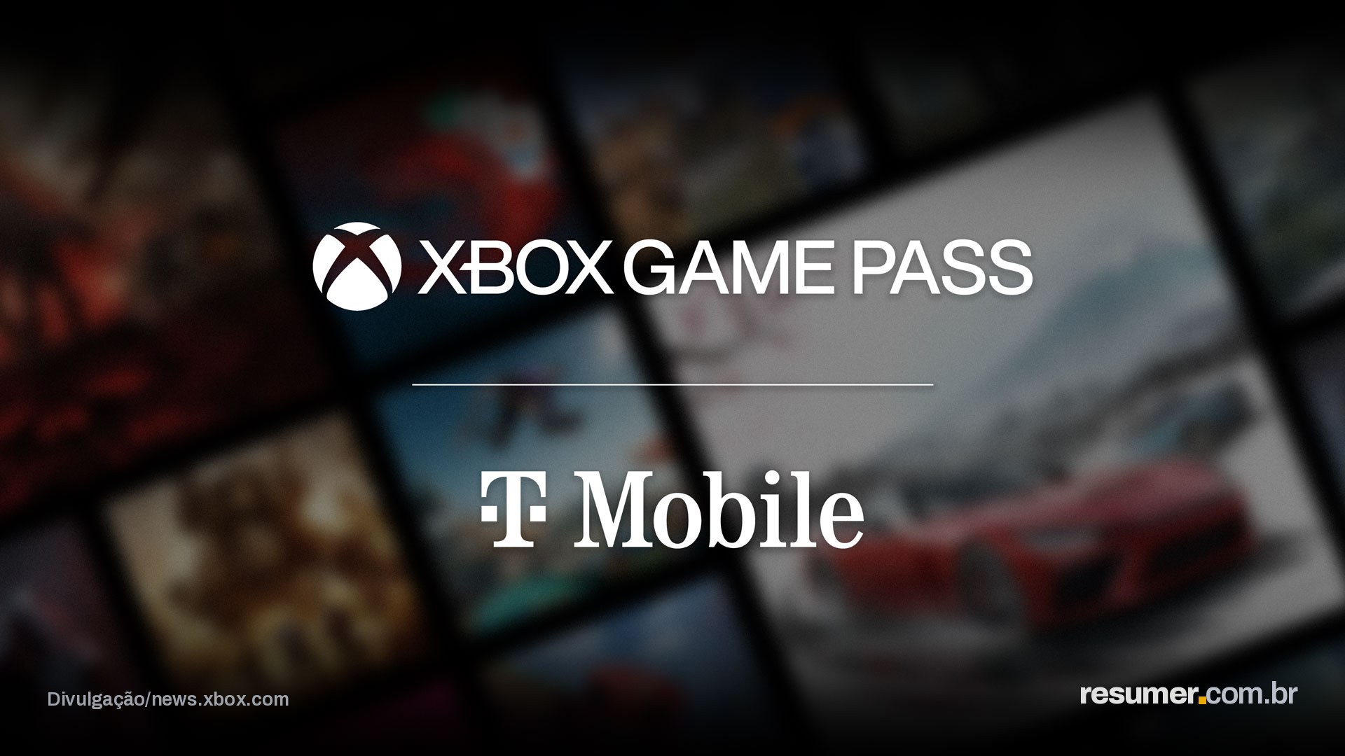 Xbox Game Pass integrado ao plano de internet da T-Mobile, mostrando o menu do serviço