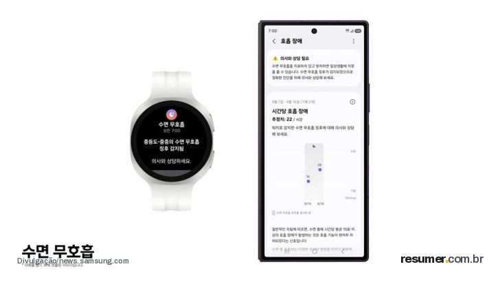 Galaxy Watch Ultra 2 mostrando função de monitoramento de apneia do sono